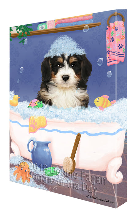 Rub A Dub Dog In A Tub Bernedoodle Dog Canvas Print Wall Art Décor CVS142271