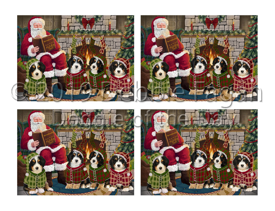 Christmas Cozy Holiday Fire Tails Bernedoodle Dogs Placemat