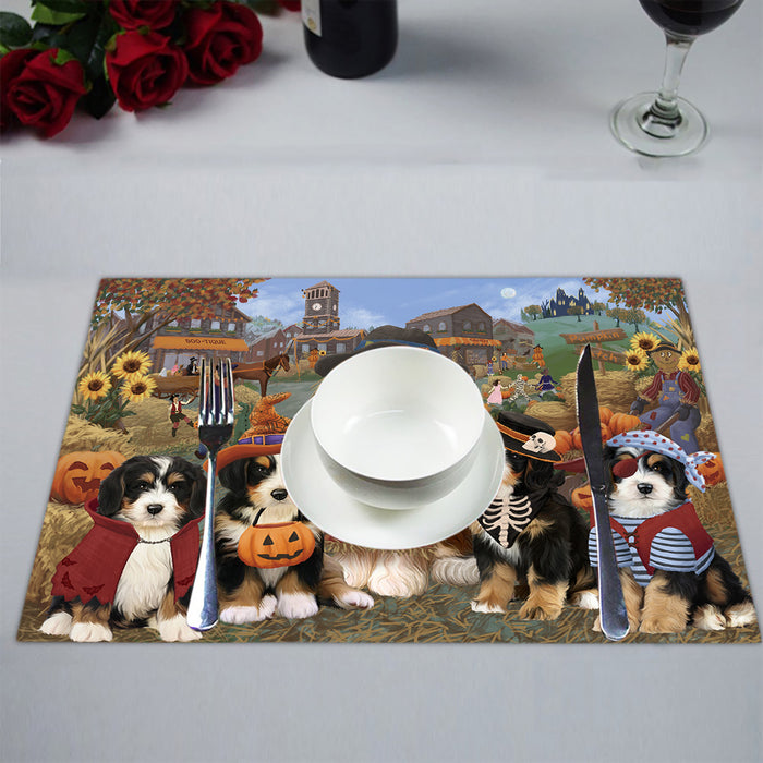 Halloween 'Round Town Bernedoodle Dogs Placemat