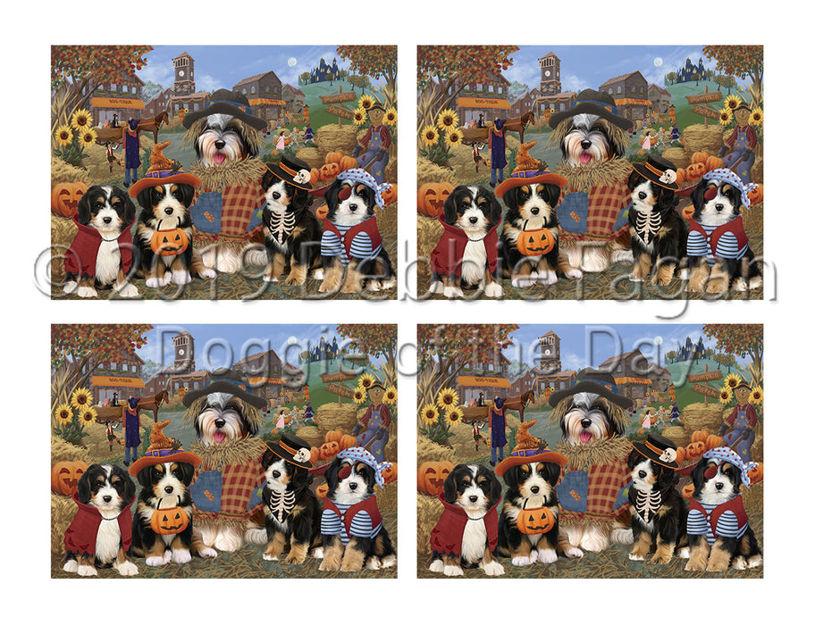 Halloween 'Round Town Bernedoodle Dogs Placemat