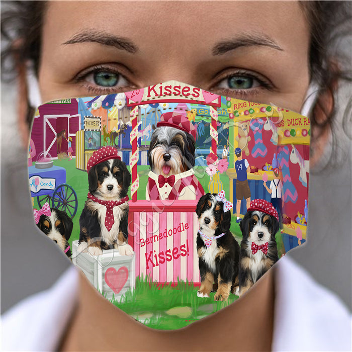 Carnival Kissing Booth Bernedoodle Dogs Face Mask FM48018