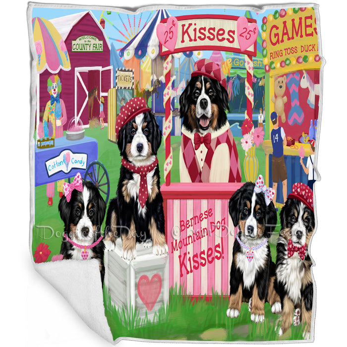 Carnival Kissing Booth Bernedoodles Dog Blanket BLNKT121467