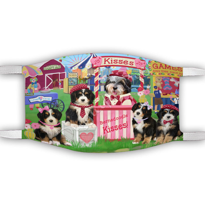 Carnival Kissing Booth Bernedoodle Dogs Face Mask FM48018
