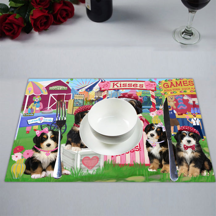 Carnival Kissing Booth Bernedoodle Dogs Placemat