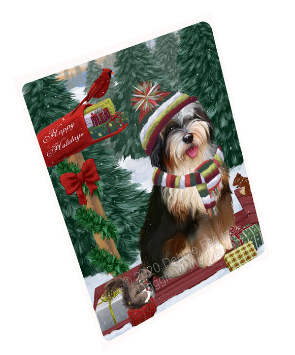 Christmas Woodland Sled Bernedoodle Dog Cutting Board - For Kitchen - Scratch & Stain Resistant - Designed To Stay In Place - Easy To Clean By Hand - Perfect for Chopping Meats, Vegetables, CA83778