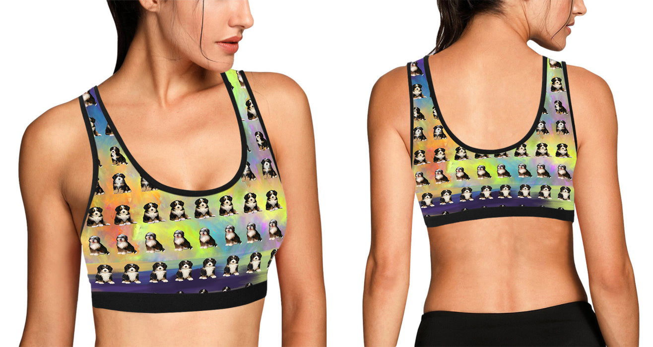 Paradise Wave Bernedoodle Dogs All Over Print Women's Sports Bra