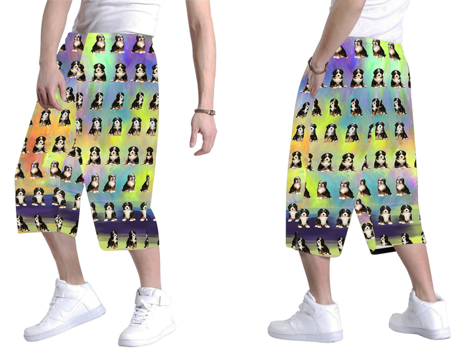 Paradise Wave Bernedoodle Dogs All Over Print Men's Baggy Shorts
