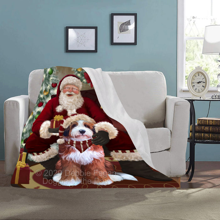Santa's Christmas Surprise Bernedoodle Dog Blanket BLNKT142088