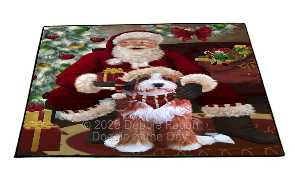 Santa's Christmas Surprise Bernedoodle Dog Indoor/Outdoor Welcome Floormat - Premium Quality Washable Anti-Slip Doormat Rug FLMS57373