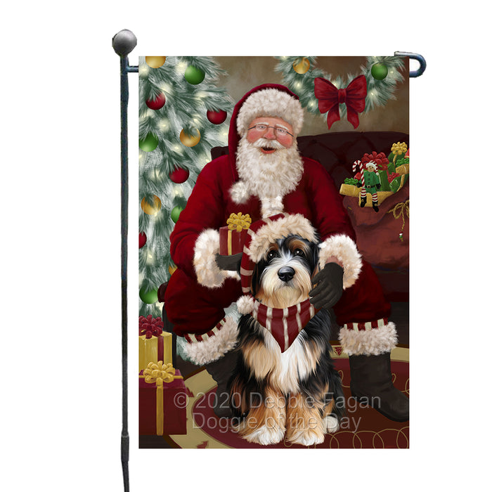 Santa's Christmas Surprise Bernedoodle Dog Garden Flag GFLG66717
