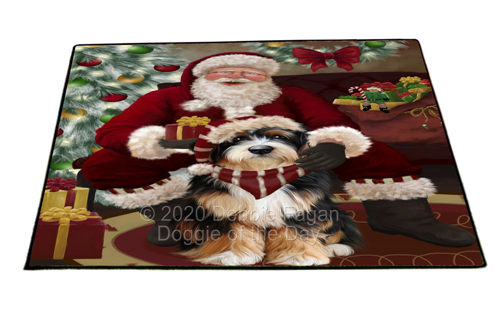 Santa's Christmas Surprise Bernedoodle Dog Indoor/Outdoor Welcome Floormat - Premium Quality Washable Anti-Slip Doormat Rug FLMS57376