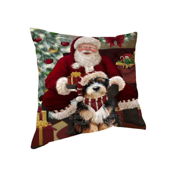 Santa's Christmas Surprise Bernedoodle Dog Pillow PIL87088