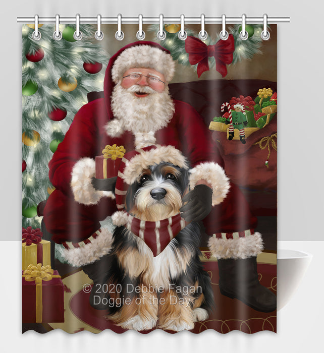 Santa's Christmas Surprise Bernedoodle Dog Shower Curtain Bathroom Accessories Decor Bath Tub Screens SC211