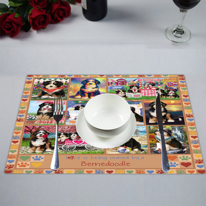 Love is Being Owned Bernedoodle Dog Beige Placemat