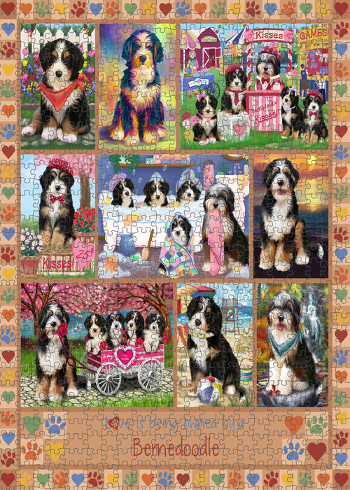 Love is Being Owned Bernedoodle Dog Beige Puzzle with Photo Tin PUZL98300