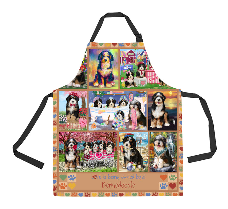 Love is Being Owned Bernedoodle Dog Beige Apron