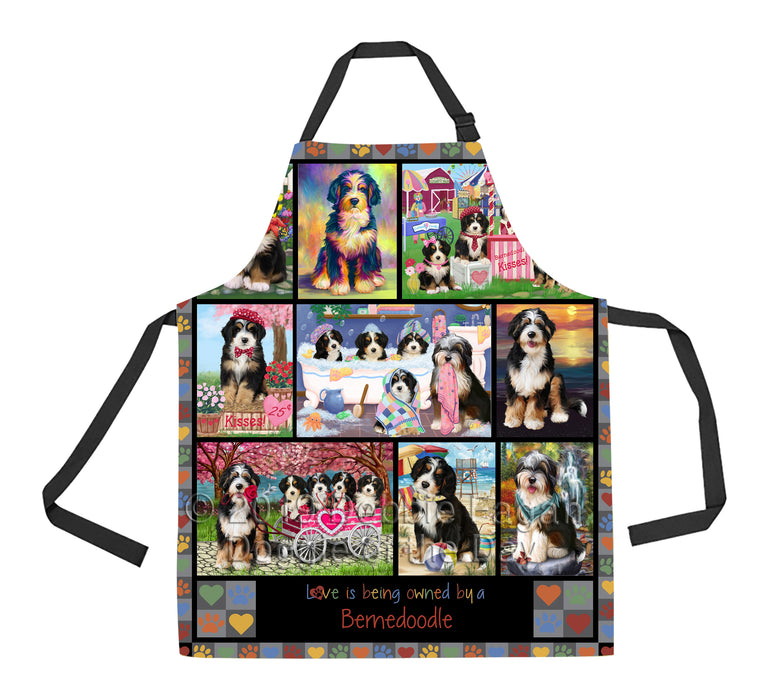 Love is Being Owned Bernedoodle Dog Grey Apron