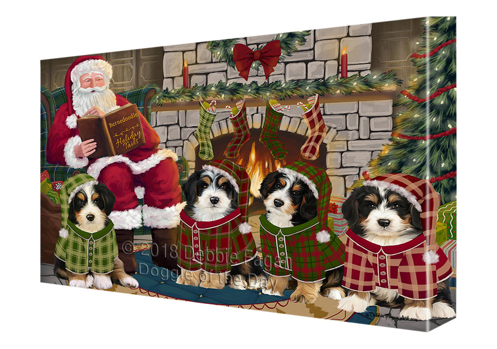 Christmas Cozy Holiday Tails Bernedoodles Dog Canvas Print Wall Art Décor CVS115820