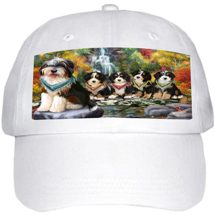 Scenic Waterfall Bernedoodles Dog Ball Hat Cap HAT52812