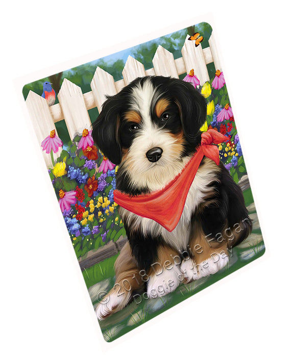 Spring Floral Bernedoodle Dog Large Refrigerator / Dishwasher Magnet RMAG58464