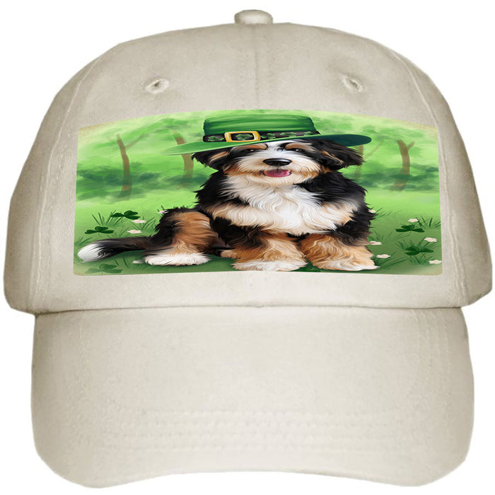 St. Patricks Day Irish Portrait Bernedoodle Dog Ball Hat Cap HAT51687