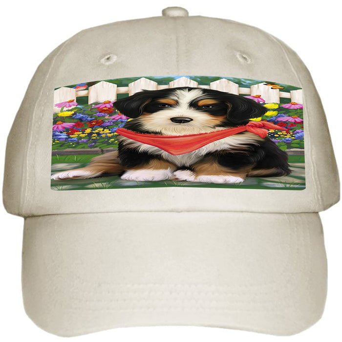 Spring Floral Bernedoodle Dog Ball Hat Cap HAT53097
