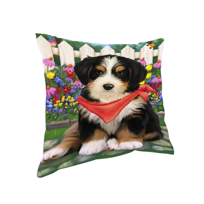 Spring Floral Bernedoodle Dog Pillow PIL55008
