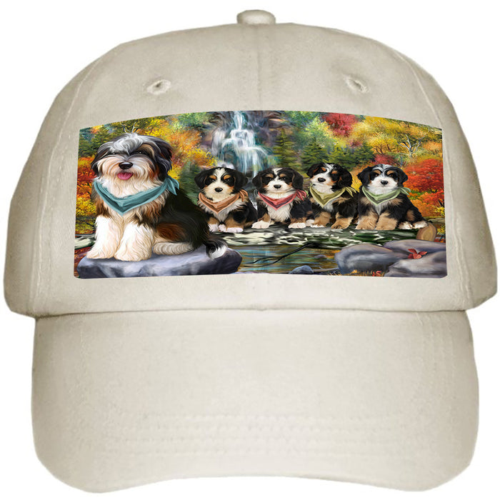Scenic Waterfall Bernedoodles Dog Ball Hat Cap HAT52812