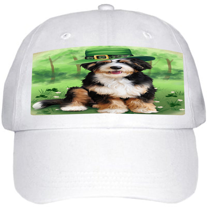 St. Patricks Day Irish Portrait Bernedoodle Dog Ball Hat Cap HAT51687