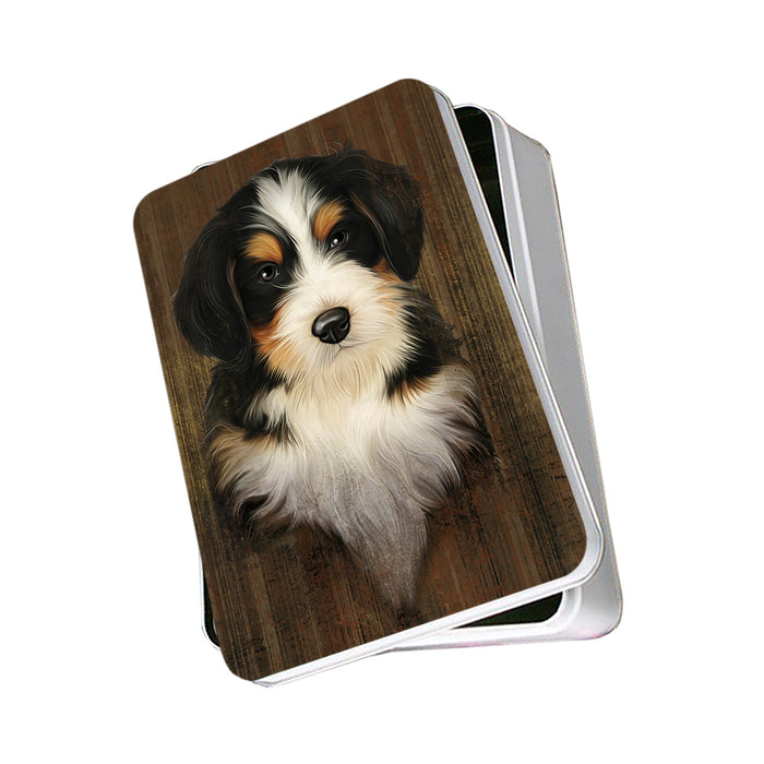 Rustic Bernedoodle Dog Photo Storage Tin PITN50337