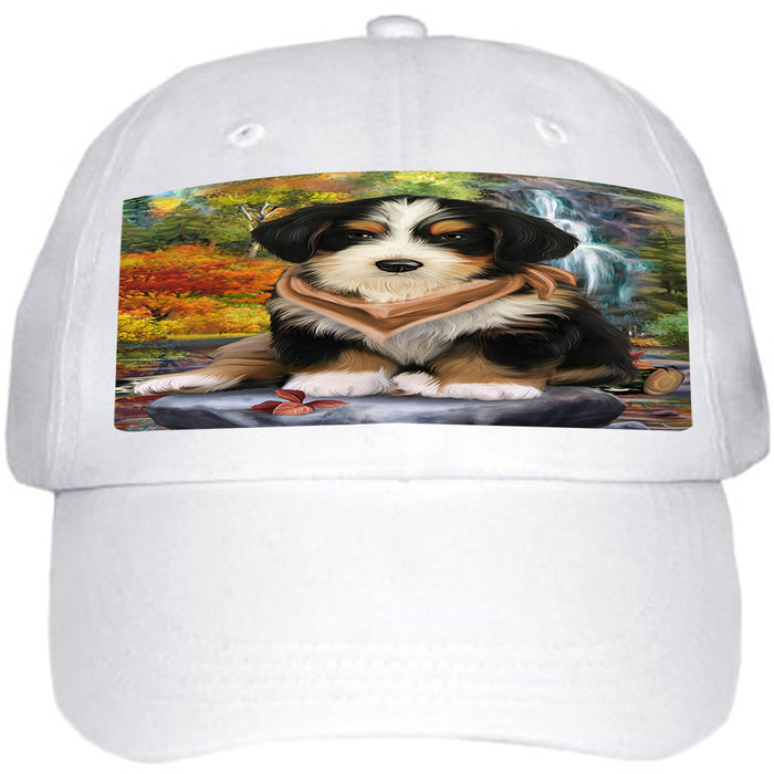 Scenic Waterfall Bernedoodle Dog Ball Hat Cap HAT52815