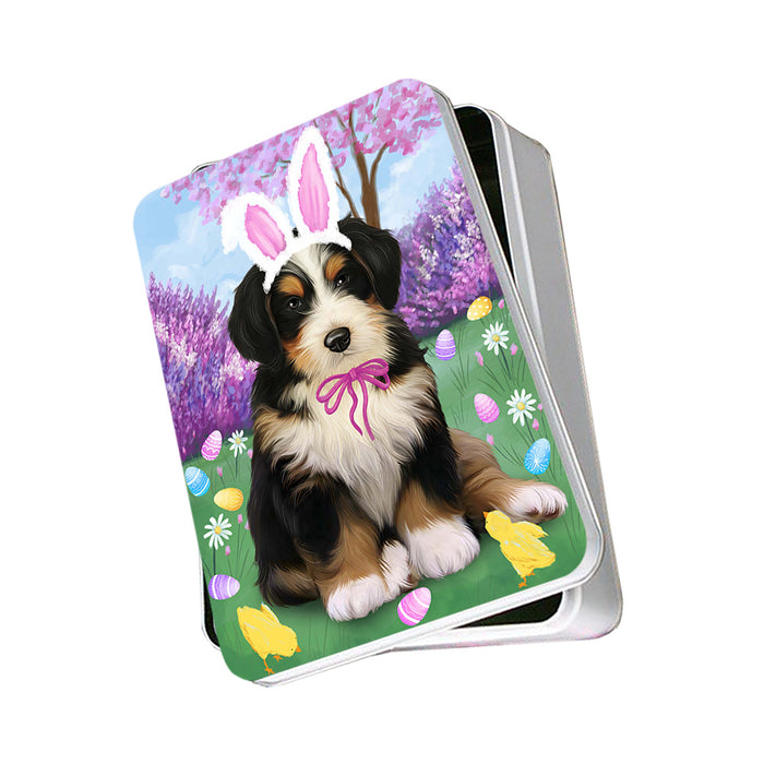 Bernedoodle Dog Easter Holiday Photo Storage Tin PITN49049