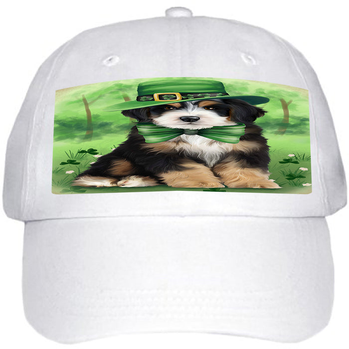 St. Patricks Day Irish Portrait Bernedoodle Dog Ball Hat Cap HAT51693