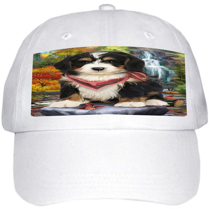 Scenic Waterfall Bernedoodle Dog Ball Hat Cap HAT52818