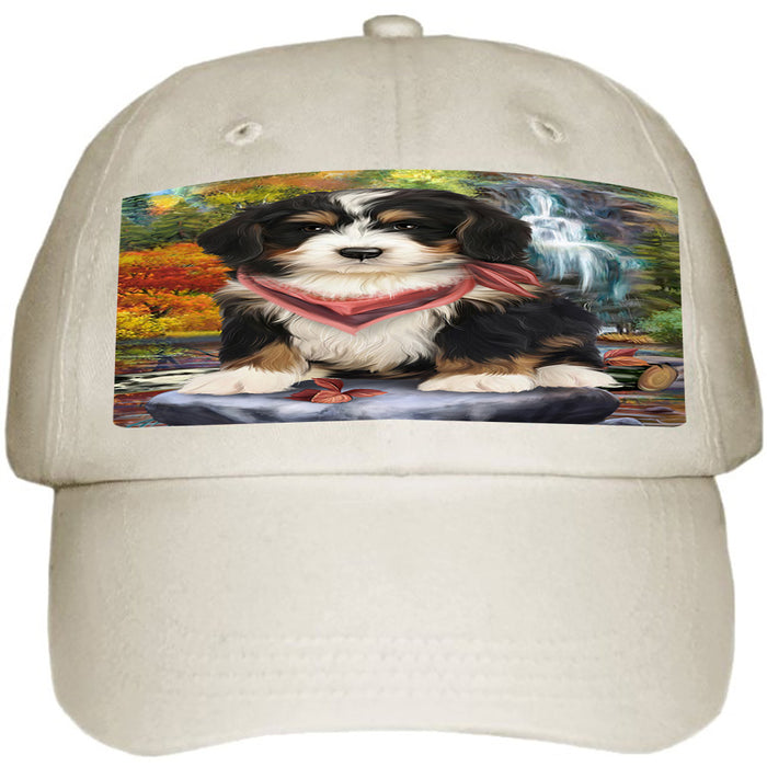 Scenic Waterfall Bernedoodle Dog Ball Hat Cap HAT52818