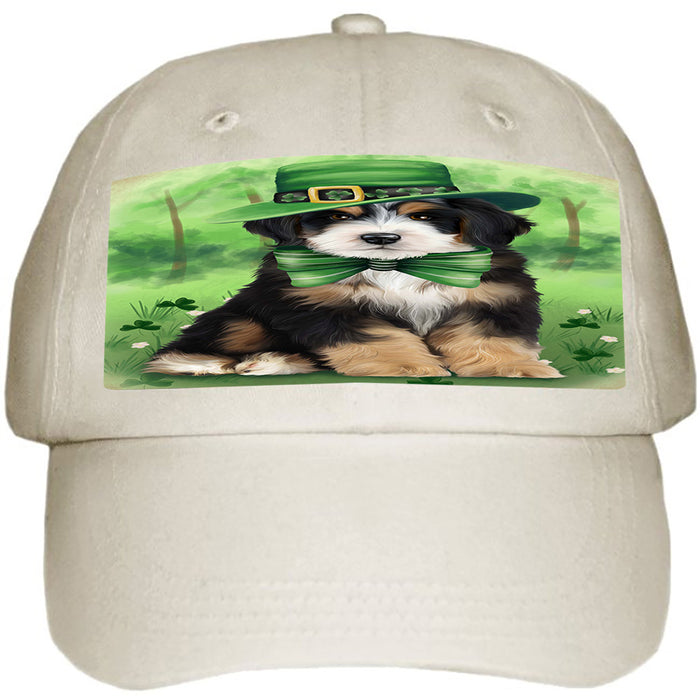 St. Patricks Day Irish Portrait Bernedoodle Dog Ball Hat Cap HAT51693