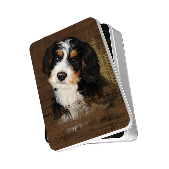 Rustic Bernedoodle Dog Photo Storage Tin PITN50339