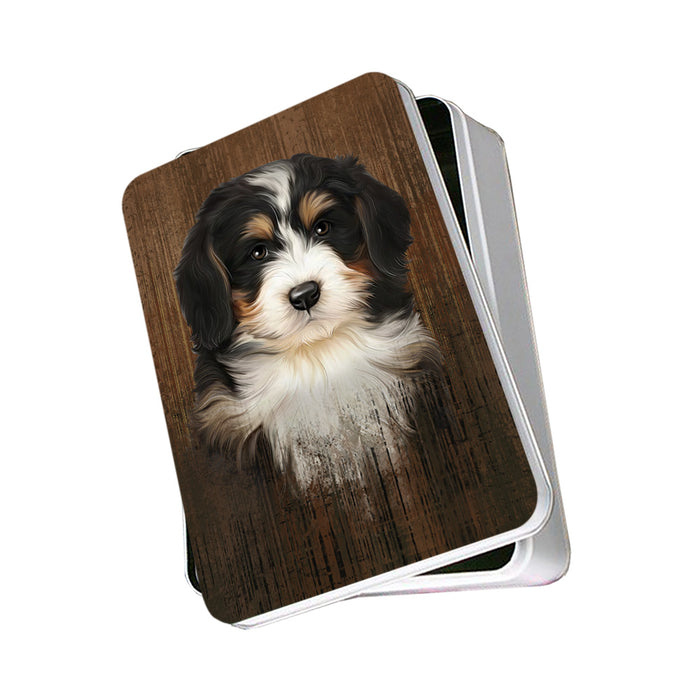 Rustic Bernedoodle Dog Photo Storage Tin PITN50340