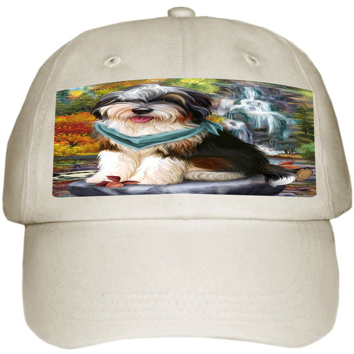 Scenic Waterfall Bernedoodle Dog Ball Hat Cap HAT52827