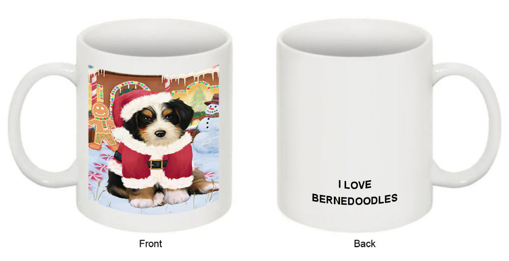 Christmas Gingerbread House Candyfest Bernedoodle Dog Coffee Mug MUG51573