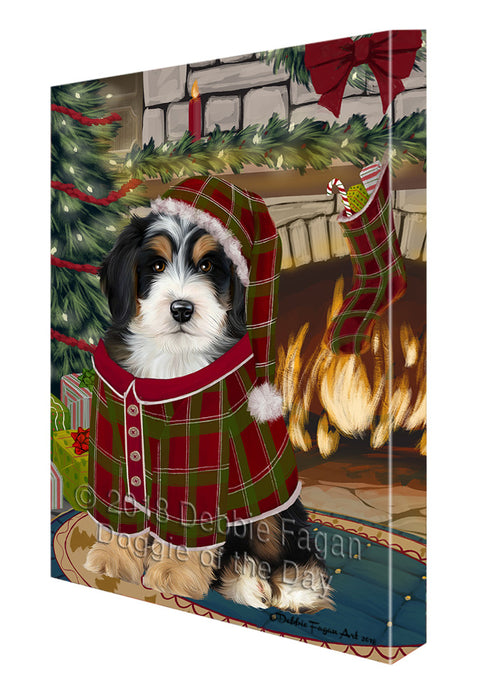 The Stocking was Hung Bernedoodle Dog Canvas Print Wall Art Décor CVS116765