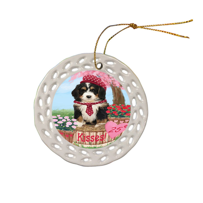 Rosie 25 Cent Kisses Bernedoodle Dog Ceramic Doily Ornament DPOR56175