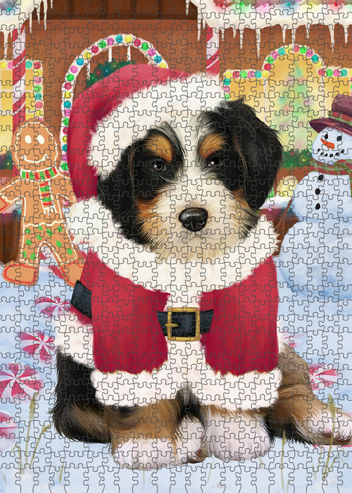 Christmas Gingerbread House Candyfest Bernedoodle Dog Puzzle  PUZL92900