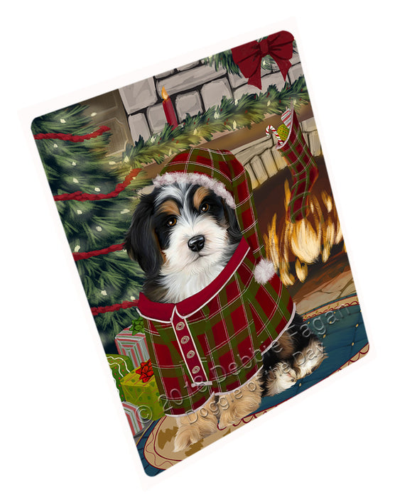 The Stocking was Hung Bernedoodle Dog Magnet MAG70749 (Small 5.5" x 4.25")