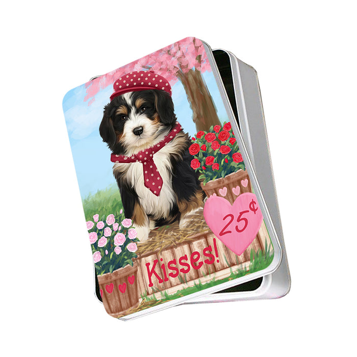 Rosie 25 Cent Kisses Bernedoodle Dog Photo Storage Tin PITN55762