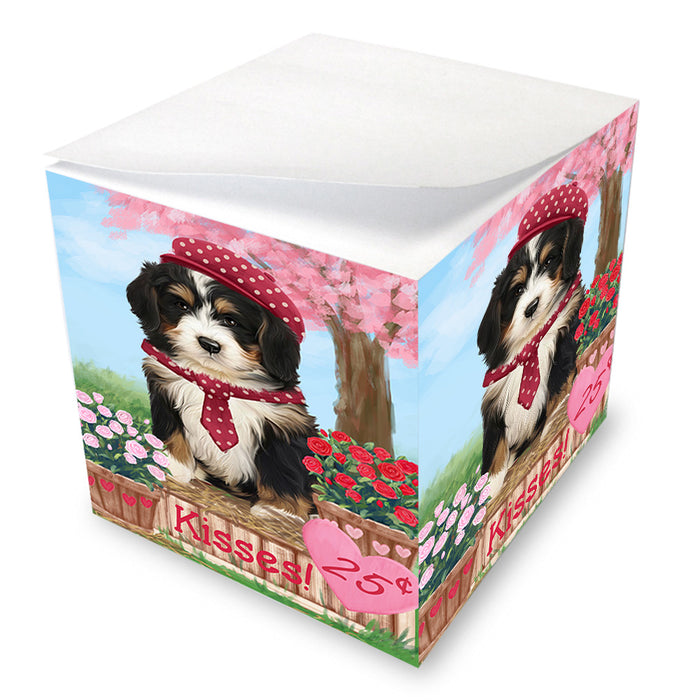 Rosie 25 Cent Kisses Bernedoodle Dog Note Cube NOC53891