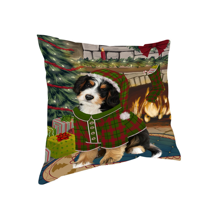 The Stocking was Hung Bernedoodle Dog Pillow PIL69748