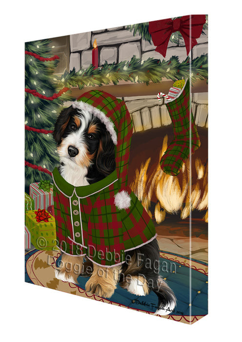 The Stocking was Hung Bernedoodle Dog Canvas Print Wall Art Décor CVS116774