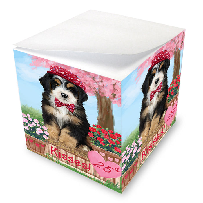 Rosie 25 Cent Kisses Bernedoodle Dog Note Cube NOC53892