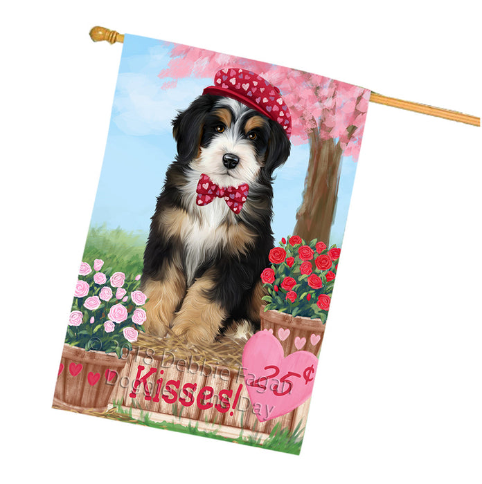 Rosie 25 Cent Kisses Bernedoodle Dog House Flag FLG56504